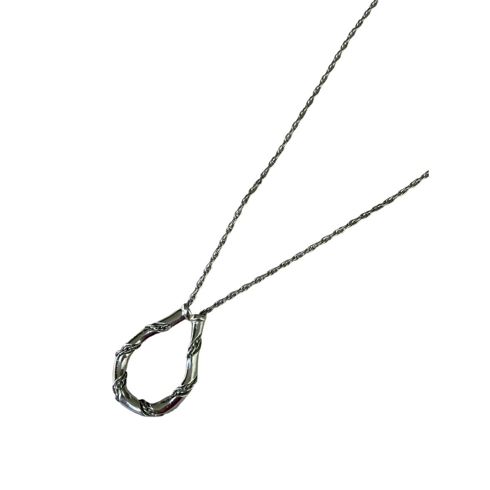 Vintage Trifari Signed Silver Tone‎ Teardrop Chain Necklace